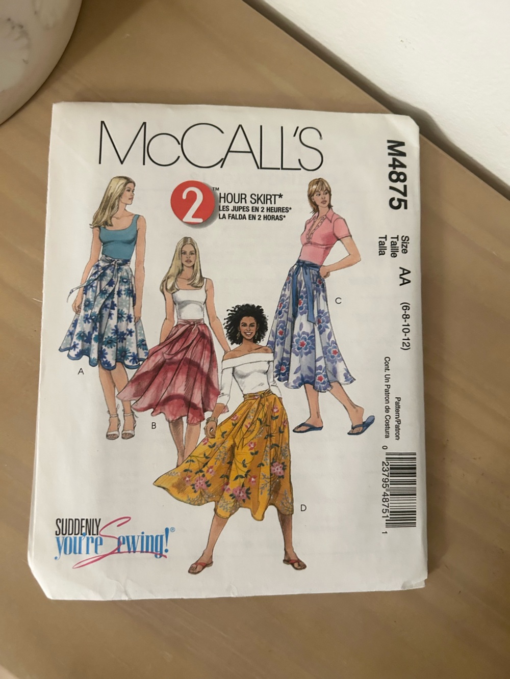 Vintage McCall’s 4875 Misses Skirt Sewing Pattern Size 6-12